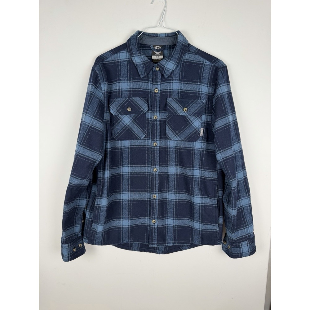 Colorado Clothing Men M Shacket Blue/Navy Plaid Thick Flannel w/Pockets
